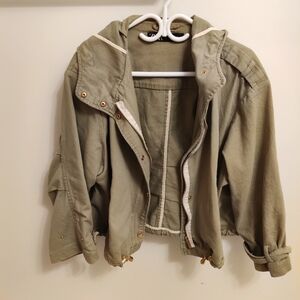 Moss/olive green Zara hooded jacket